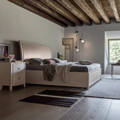 Letto 2x Comodini Set completo di camera da letto di lusso Grigio 3 pezzi