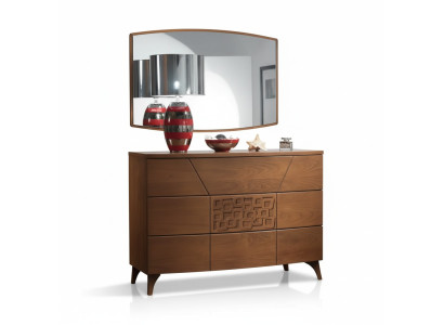 Set da camera da letto Comò Specchio di lusso Moderno completo 2 pezzi