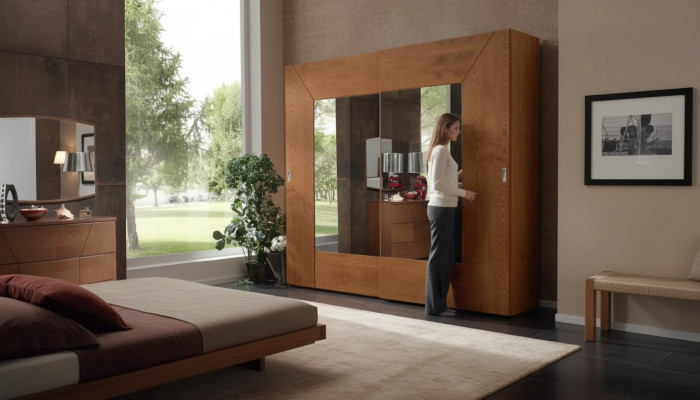 Camera da letto Armadio in legno Armadio Moderno marrone Armadi