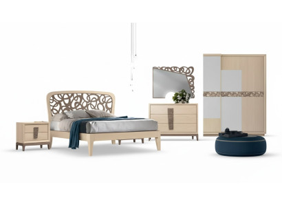 Camera da letto Set Letto 2 Comodini Armadio Design di lusso nuovo 6 pezzi