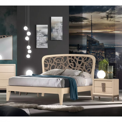 Set camera da letto Letto 2x Comodini Design Mobili nuovi 3 pezzi Moderno Legno
