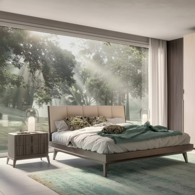Set da camera da letto Letto 2 comodini Design di lusso nuovo 3pz Moderno Letti