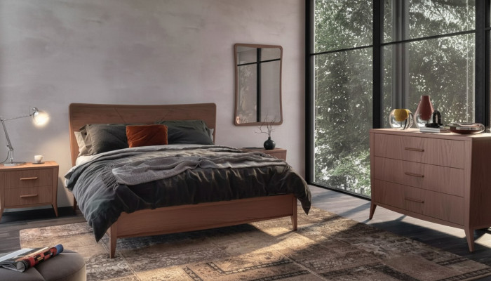Set camera da letto Letto 2 comodini Comò Design Mobili di lusso 4 pezzi