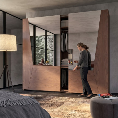 Armadio marrone Camera da letto Legno Armadio di lusso Moderno Armadi