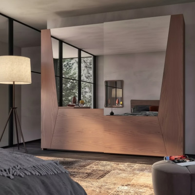 Armadio marrone Camera da letto Legno Armadio di lusso Moderno Armadi