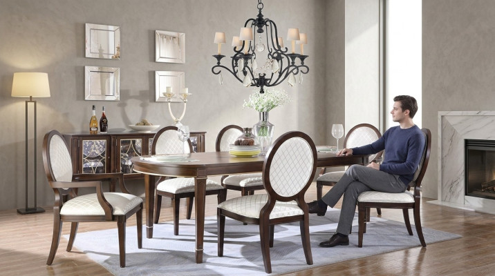 Tavolo 4x sedie 2x sedie Sideboard 8 pezzi Set da pranzo Gruppo di attrezzi