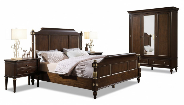 Set camera da letto Letto 2 comodini di lusso nuovi 3 pezzi Design Moderno in legno