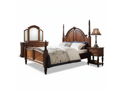 Camera da letto Letto Classico Nuovo elegante in Legno Moderno marrone di Lusso
