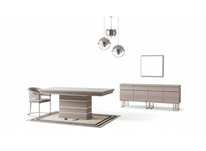 Tavolo 6 sedie credenza specchio set da pranzo 9 pezzi gruppo arredo