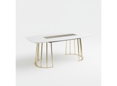 Tavolo da pranzo di lusso - Tavolo da cucina in legno - Tavolo da pranzo di nuove dimensioni stile moderno bianco.