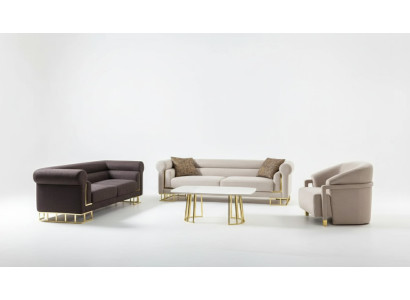 Sofà 3+1+1 posti set moderno design divano nuovo 3 pezzi. Tessuto nuovo
