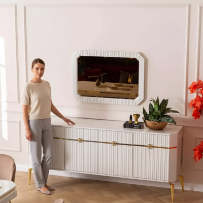 Sideboard specchio Design Mobili console legno Soggiorno Designer