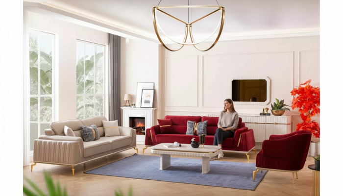 Set di divani 331 Set Soggiorno Set di mobili Design Moderno 3 pezzi nuovo