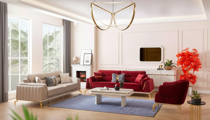 Set di divani 331 Set Soggiorno Set di mobili Design Moderno 3 pezzi nuovo
