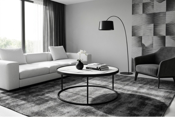 Tavolino da salotto, mobili da soggiorno di lusso, tavolo nero, tavolino da salotto design