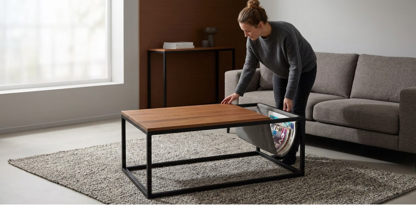 Soggiorno Tavolino marrone Mobile Tavolo di lusso nuovo Design moderno Legno