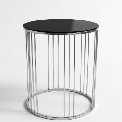 Tavolino da salotto in acciaio inossidabile nero design moderno.