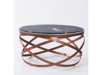 Tavolino rotondo di lusso in legno, moderno design marrone per il salotto.