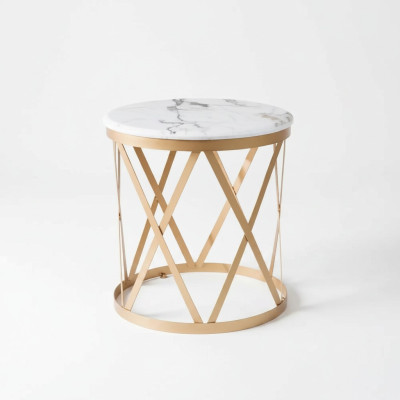 Tavolino da salotto in oro moderno in acciaio inossidabile design materiale mobili nuovi