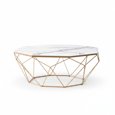 Tavolino da salotto Mobili Tavolo d'oro di lusso nuovo Design moderno del soggiorno in metallo