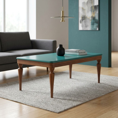 Tavolino design in legno da salotto di lusso moderno marrone.