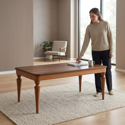 Tavolino da salotto design di lusso nuovo arredo soggiorno marrone tavolo legno