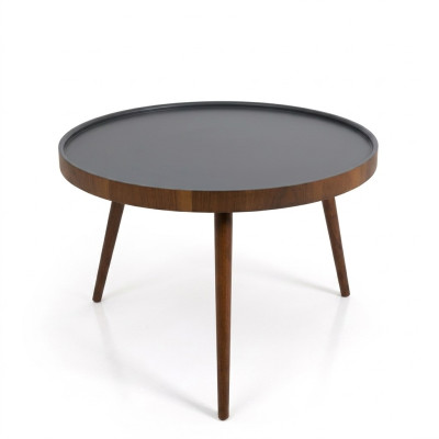 Tavolo da pranzo rotondo, tavolino da caffè, colore marrone, nuovo stile moderno in legno.