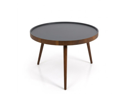 Tavolo da pranzo rotondo, tavolino da caffè, colore marrone, nuovo stile moderno in legno.