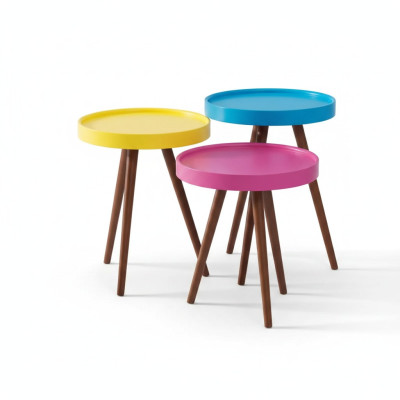 Tavolino laterale 3x marrone Soggiorno Mobili Materiale Legno Design nuovo  Tavolino laterale 3x marrone Soggiorno Mobili Materiale Legno Design nuovo