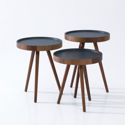 Tavolino da salotto set da 3 marrone Tavolino rotondo Tavolino moderno di lusso  Tavolino da salotto set di 3 marrone Tavolino rotondo Tavolino moderno di lusso