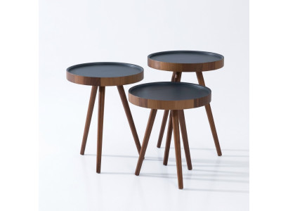 Tavolino da salotto set da 3 marrone Tavolino rotondo Tavolino moderno di lusso  Tavolino da salotto set di 3 marrone Tavolino rotondo Tavolino moderno di lusso