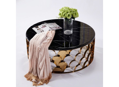 Tavolino nero da salotto Tavolino Design in acciaio inossidabile Tavolino in oro