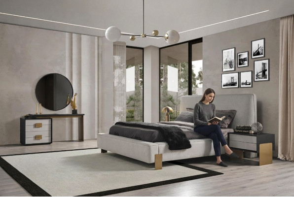Set camera da letto Letto 2 comodini Toeletta Lusso nuovo 5 pezzi