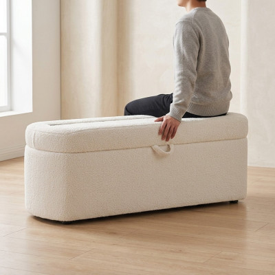 Camera da letto Mobili Panchina bianca Panca design Imbottita Comò con cassetti.