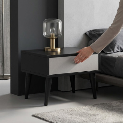 Comodino nero con cassetto Mobili da camera da letto Mobili di alta qualità