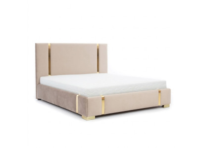 Letto moderno in acciaio inossidabile beige Camera da letto Letti Letto imbottito Mobili Nuovo