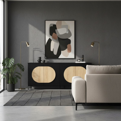 Mobile camera da letto nero-marrone del designer di mobili in legno Mobile nobile