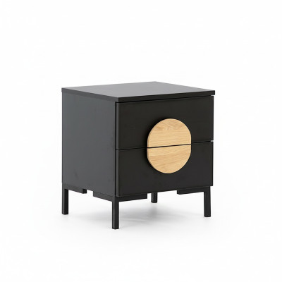 Comodino nero design Comodino con 2 cassetti Mobili in legno