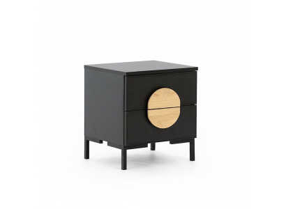 Comodino nero design Comodino con 2 cassetti Mobili in legno