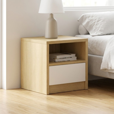 Comodino marrone chiaro 1 cassetto Console in legno per camera da letto di design