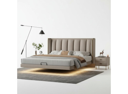 Camera da letto bianca Letto matrimoniale Design Mobili di lusso Struttura in legno Letti