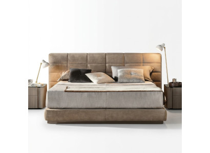 Letto matrimoniale beige Moderni mobili da camera da letto Letti di lusso Struttura in legno