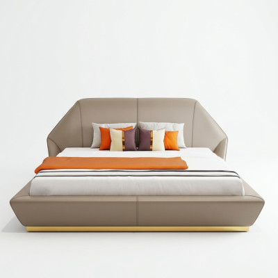 Moderni Letto matrimoniale bianco Camera da letto Letti Mobili di design Telaio in legno