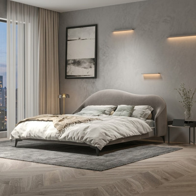 Letti in tessuto grigio Camera da letto Letti Letti matrimoniali di lusso Mobili eleganti