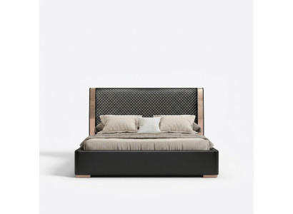 Camera da letto Letti Letto in pelle grigia Mobili moderni Letto in legno