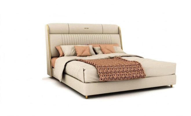 Letto in tessuto beige Mobili da camera da letto eleganti Letti matrimoniali di design