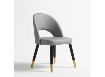 Sedia da pranzo grigia moderna monoposto in legno di design
