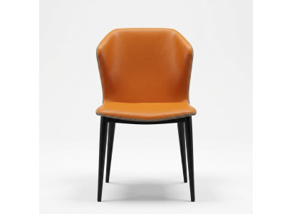 Sedia da pranzo nera-arancione, design di sedie moderne, nuove poltrone reclinabili.