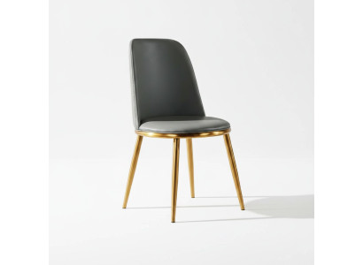 Sedia da pranzo grigia a un posto, poltrone da designer moderne a un posto