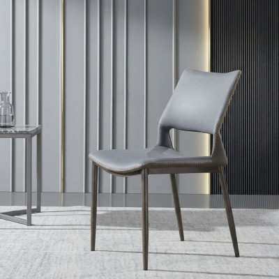 Sedia da pranzo grigia Designer 1 posto a sedere Poltrone di lusso singole Nuove